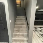 photo of the stairs down to the Hofsted basement, designed and built by KMA Building in Winnipeg, MB