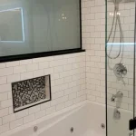 photo of a shower in the Marshal basement, designed and built by KMA Building in Winnipeg, MB