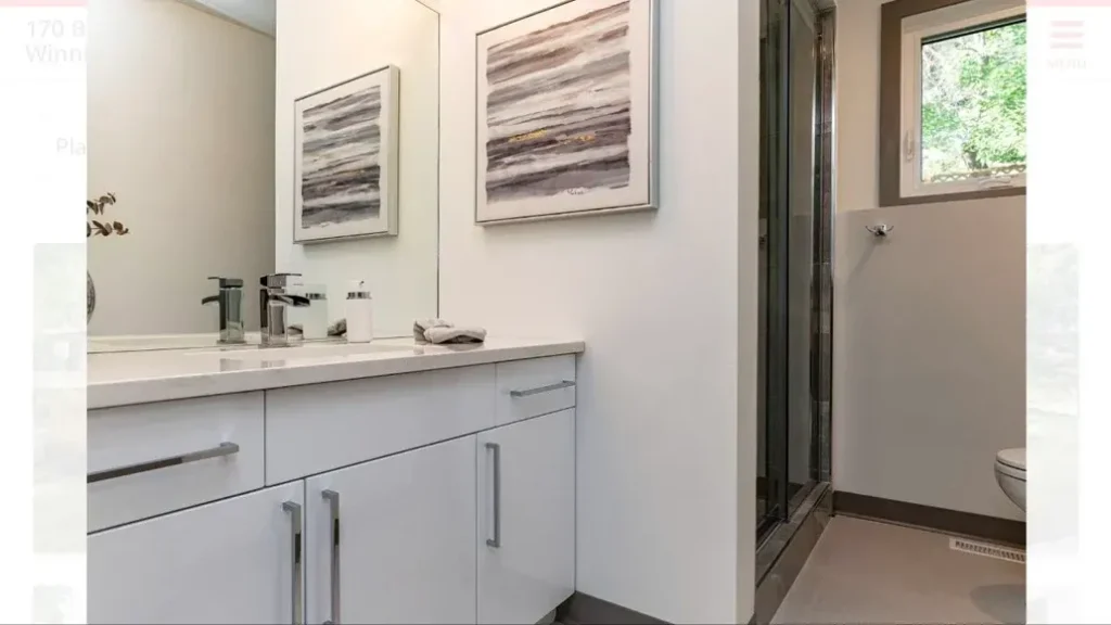 photo of the sink in the "Barker" bathroom, designed and built by KMA Building in Winnipeg, MB