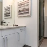 photo of the sink in the "Barker" bathroom, designed and built by KMA Building in Winnipeg, MB