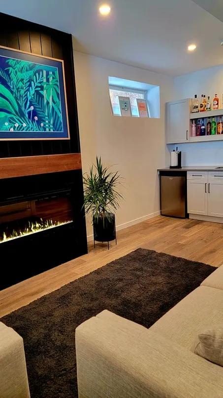 photo of the "Fieldhouse" feature wall designed and built by KMA Building in Winnipeg, MB