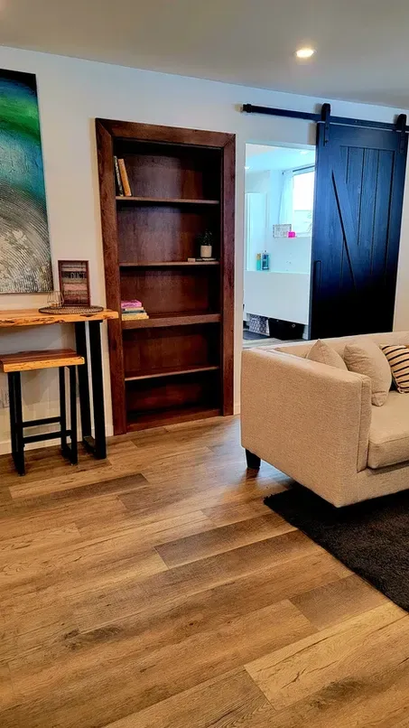 photo of the "Fieldhouse" feature wall designed and built by KMA Building in Winnipeg, MB