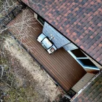 photo of the "Oakfield" deck, a composite deck designed and built by KMA Building in Winnipeg, MB