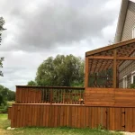 photo of the "Prairie Acres" deck, a wood deck designed and built by KMA Building in Winnipeg, MB