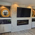 photo of the "Roberta" feature wall designed and built by KMA Building in Winnipeg, MB